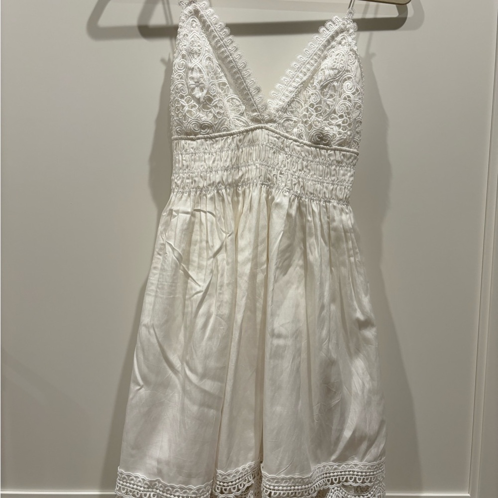 Zara White Spaghetti Strap Dress NWT